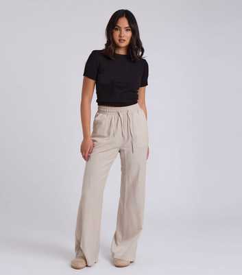 Urban Bliss Cream Wide Leg Trousers