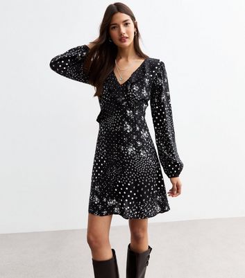 Black and white polka dot dress new look best sale