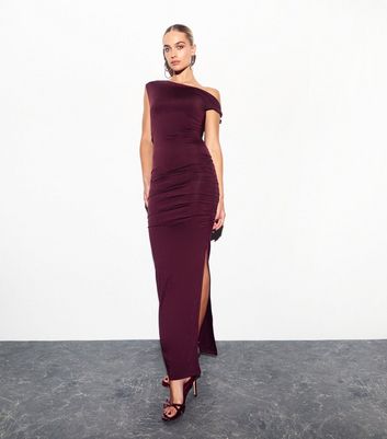 Casual burgundy maxi dress best sale