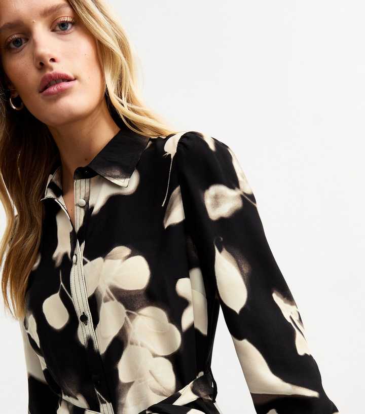 new look shirt dress White Multi Floral Print Cotton Mini Dress - Shirt Dresses