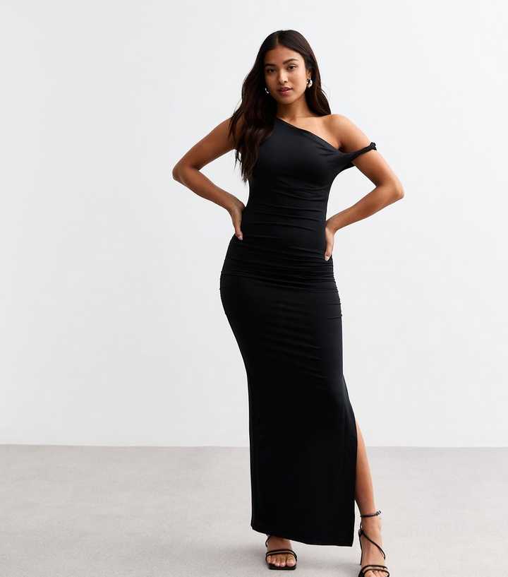 princess polly baby blue dress Petite Black Twist Shoulder Maxi Dress