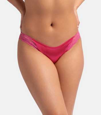 Dorina Bright Pink Lace Trimmed Brazilian Briefs