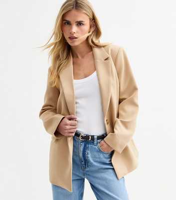 Petite Camel Longline Blazer