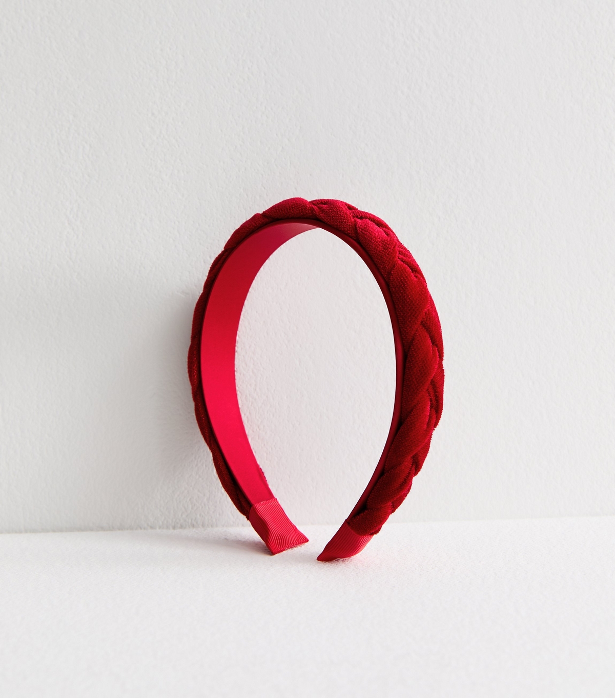 Red Shimmer Plaited Headband New Look