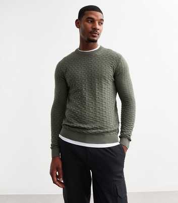 Only & Sons Grey Regular Textured Cotton Jumper