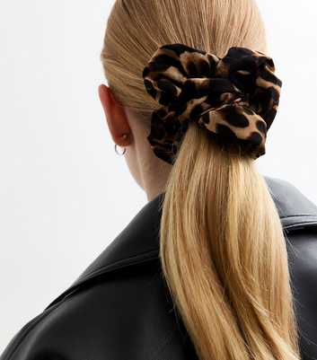 Brown Leopard Print Scrunchie 