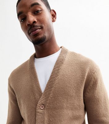 Only Sons Light Brown Slim Cardigan New Look