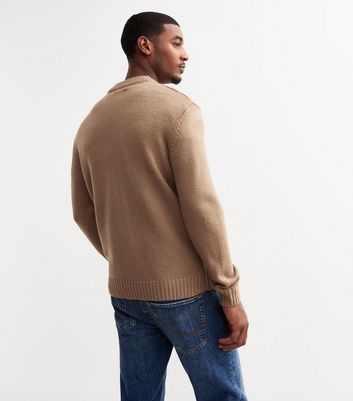 Men's Only & Sons Light Brown Slim Cardigan New Look