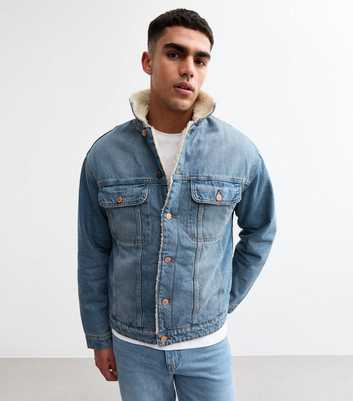 Only & Sons Blue Borg Lined Denim Jacket