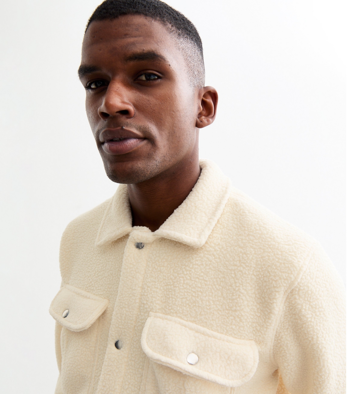 Men's Off White Teddy Overshirt Only and Sons New Look