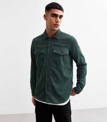 Only & Sons Dark Green Cotton Corduroy Overshirt