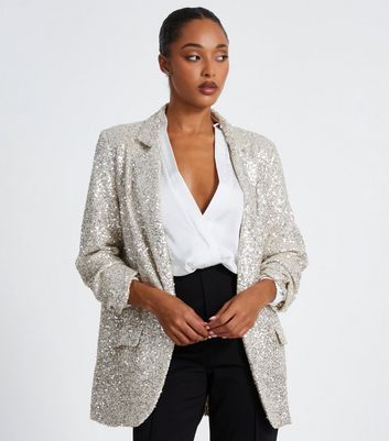 Womens silver blazer new arrivals
