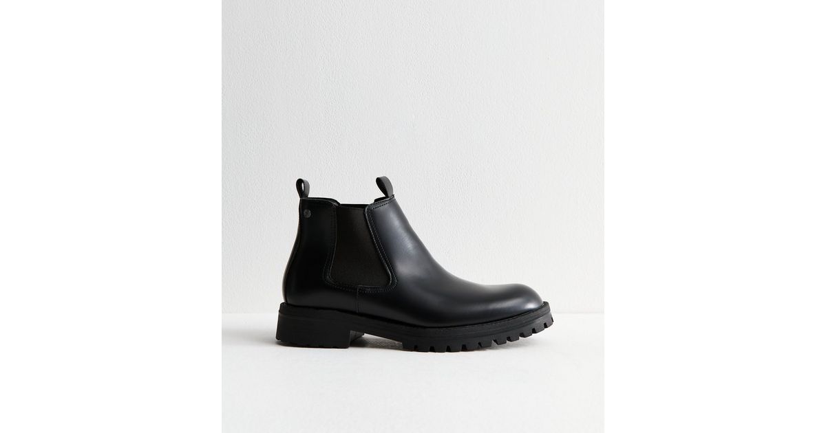 Jack Jones Black Faux Leather Chelsea Boots New Look