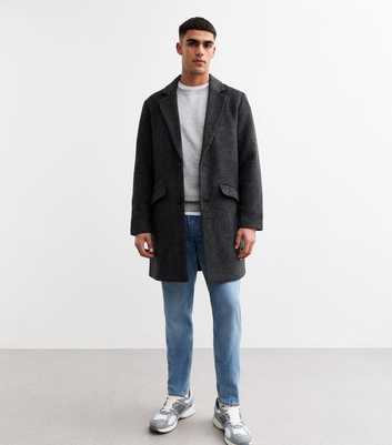 Jack & Jones Dark Grey Brushed Coat