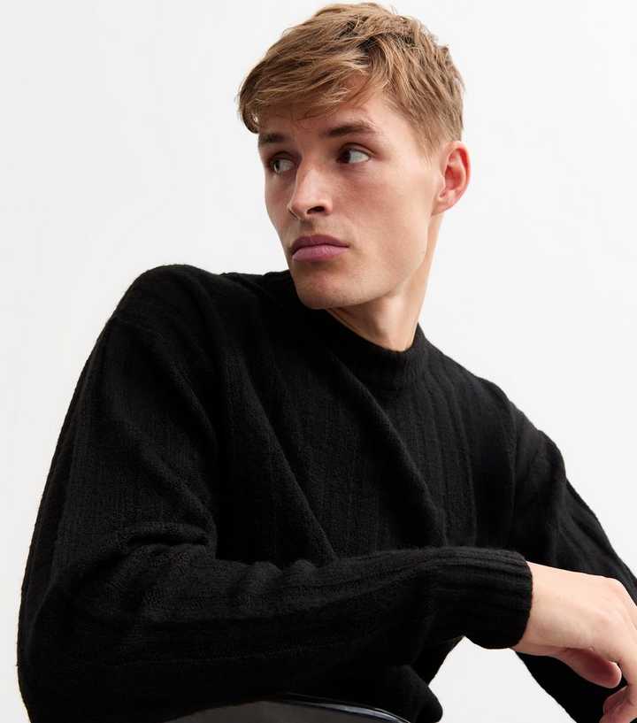 Jack & Jones Black Knit Crewneck Jumper 