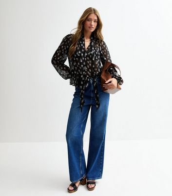 sheer pussybow blouse