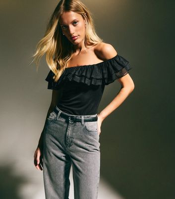 new look black off the shoulder top