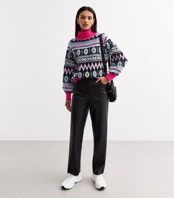 Sunshine Soul Pink Fair Isle Roll Neck Jumper | New Look