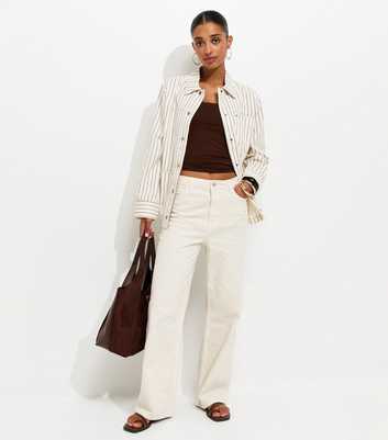 Off White Adalae High Waisted Wide Leg Jeans