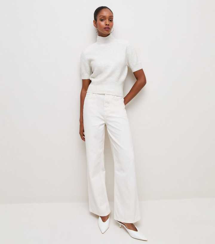 Cream Adalae High Waisted Wide Leg Jeans