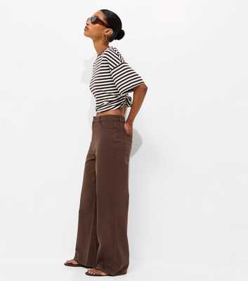 Brown Adalae High Waisted Wide Leg Jeans