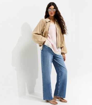 Blue Adalae High Waisted Wide Leg Jeans
