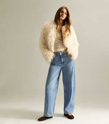 Blue Washed Barrel Leg Jeans