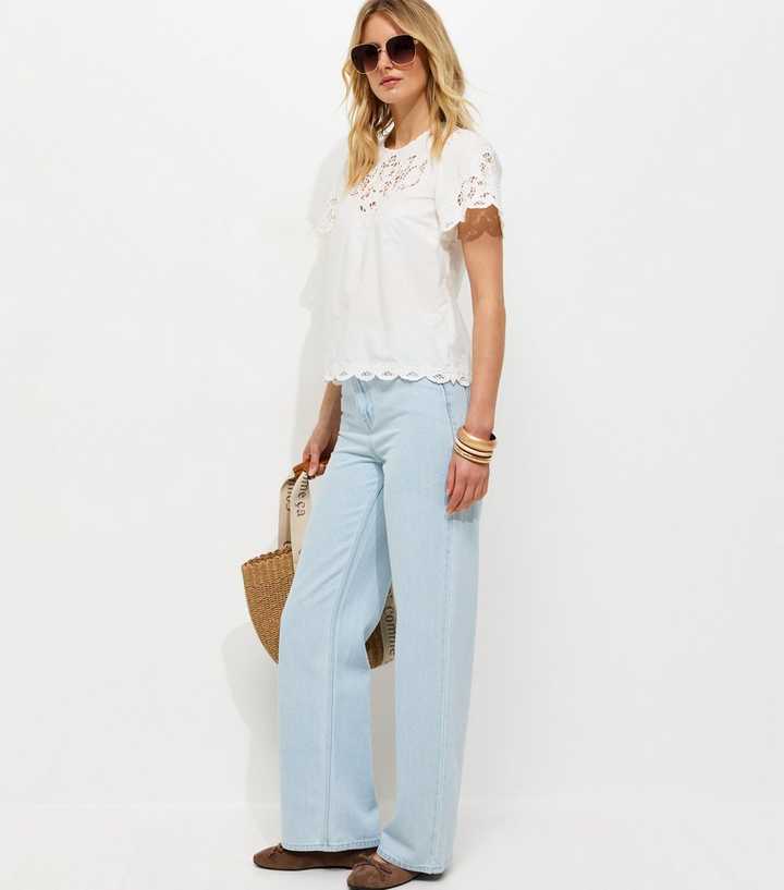 Tall Light Blue High Waist Adalae Wide Leg Jeans