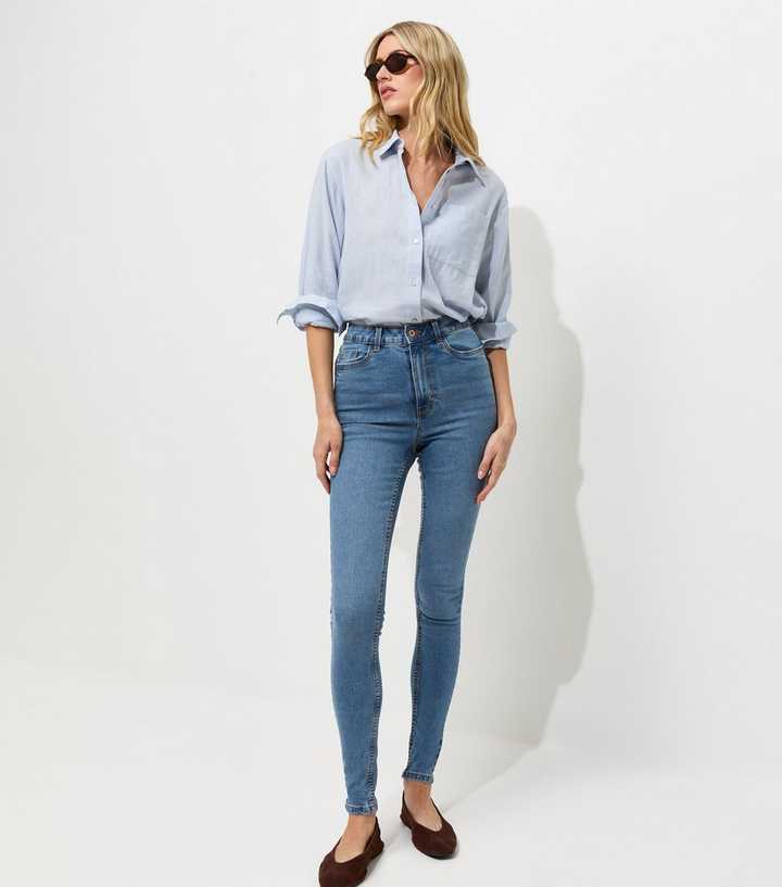 Tall Mid Blue Jenna Lift & Shape Skinny Jeans