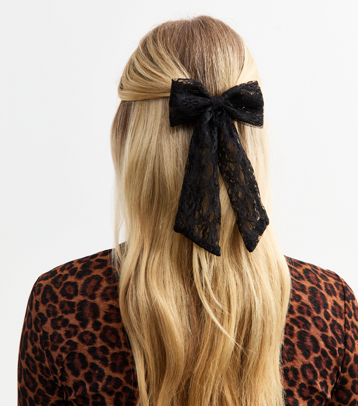 Black Lace Bow Hair Slide New Look