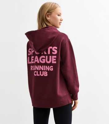 Girls Burgundy Sports League Hoodie 