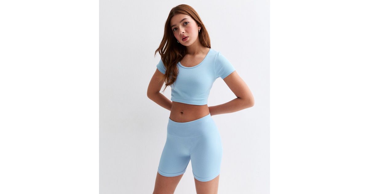 Racing girl shorts carolina blue