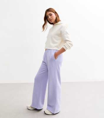 Girls Lilac Wide Leg Joggers