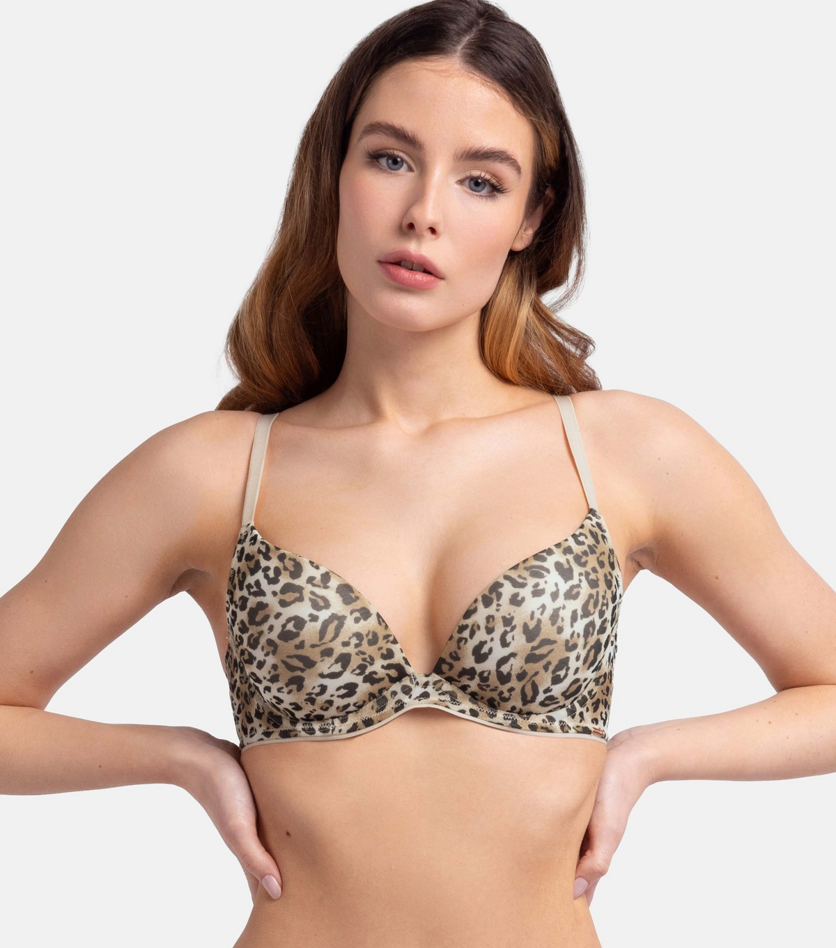 Women's Leopard Print Plunge Bra Dorina New Look