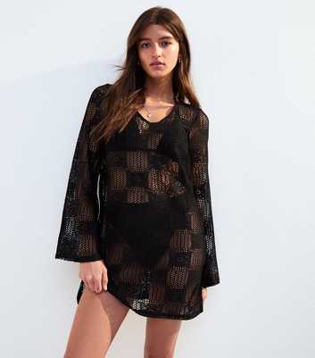 Black V-Neck Lace Kaftan