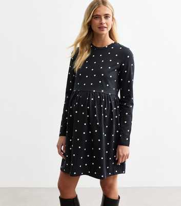 Maternity Black Polka Dot Jersey Dress