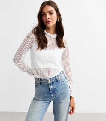 Cutie London White Lace Long Sleeve Top