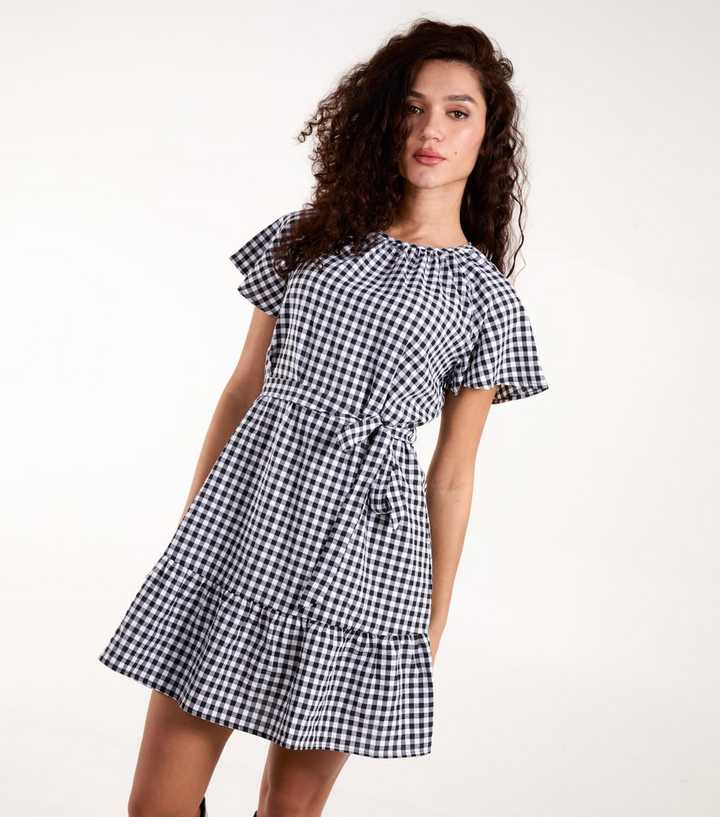 Blue Vanilla Black Gingham Mini Dress