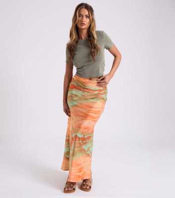 Urban Bliss Orange Tie Dye Maxi Skirt 