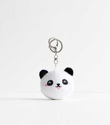 White Smiley Panda Keyring