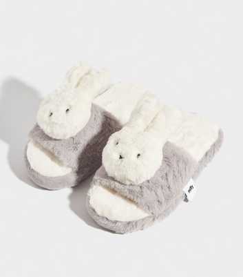 Skinnydip Grey Miffy Open Toe Slippers