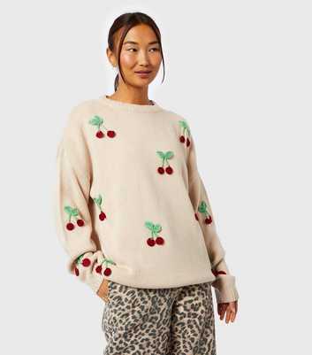 Skinnydip Cream Cherry Appliqued Jumper