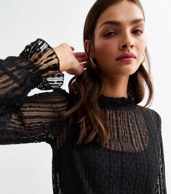 Cutie London Black Ruffle Lace Top