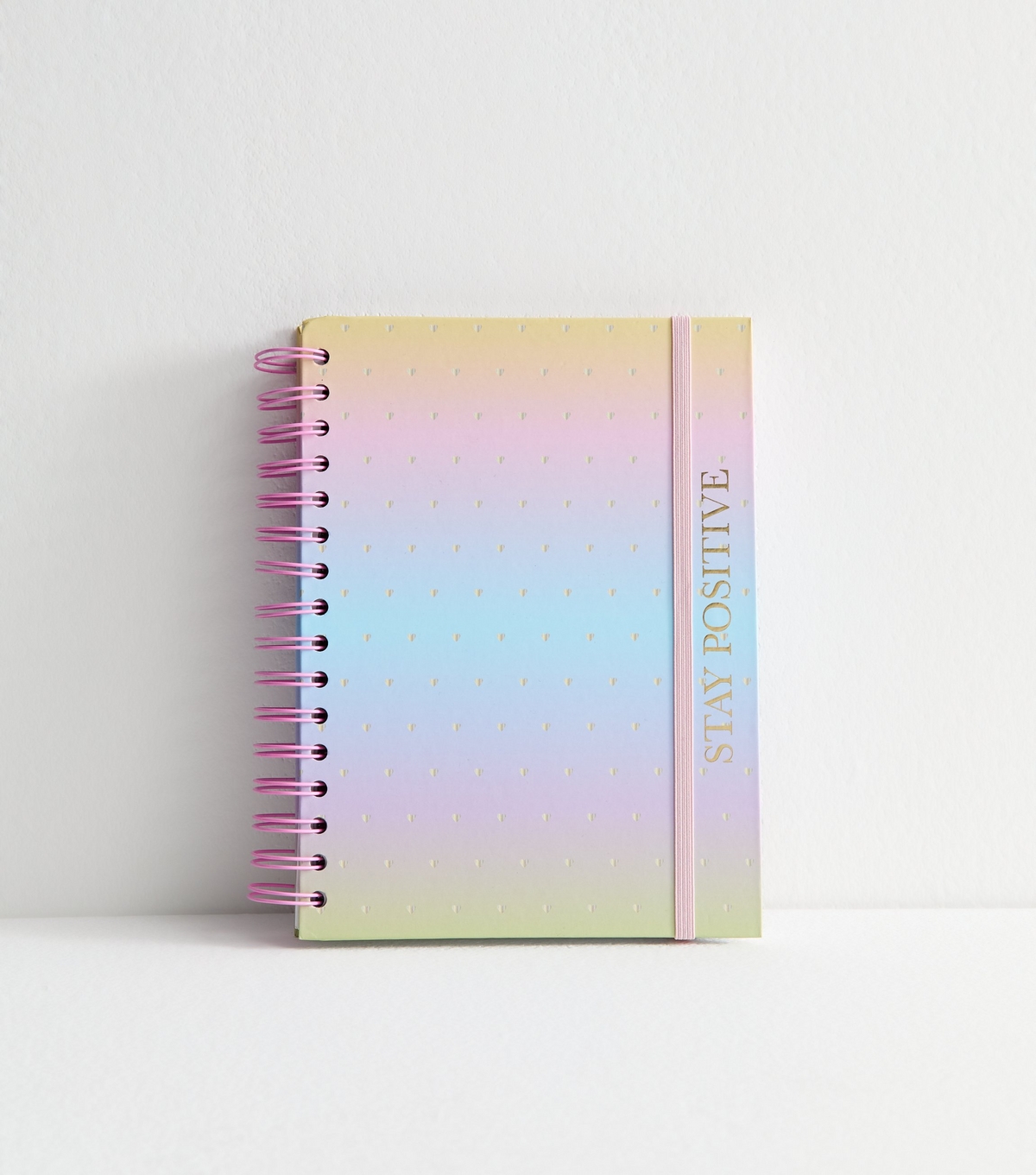 Multicoloured Ombre Stay Positive Notebook New Look