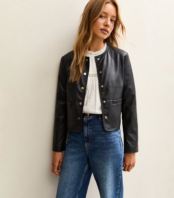 black-collarless-faux-leather-