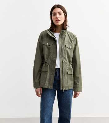 Khaki Four Pocket Twill Shacket