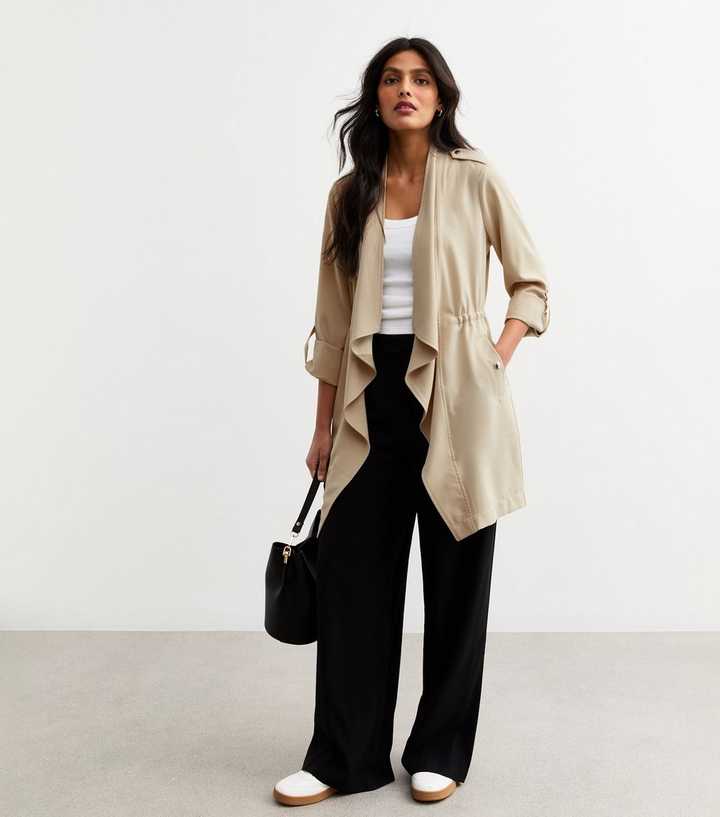 Stone Waterfall Hem Duster Jacket