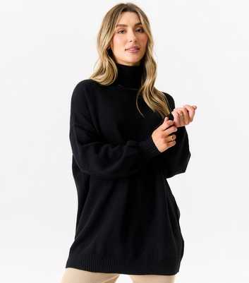 Gini London Black Turtleneck Knitted Jumper