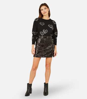 Mela Black Sequin Mini Skirt