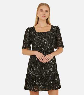 Mela Black Star Print Dress